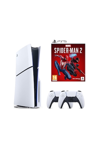 Sony Playstation 5 Slim 1 TB Standart Edition Konsol + 2 Kol + PS5 Spider-Man 2 (İthalatçı Garantili)