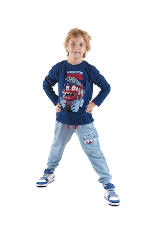 Denokids Canavar İtfaiye Erkek Çocuk T-shirt Pantolon Takım Çok Renkli