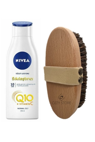 Nivea Sıkılaştırıcı Vücut Losyonu 250 ML + Doğal At Kılı Banyo Fırçası