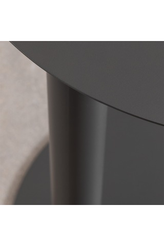 Paledin Design Magna Yan Sehpa Modern Yuvarlak Çelik Koltuk Yanı Sehpası Granit Grisi 40x40x50 Cm Antrasit