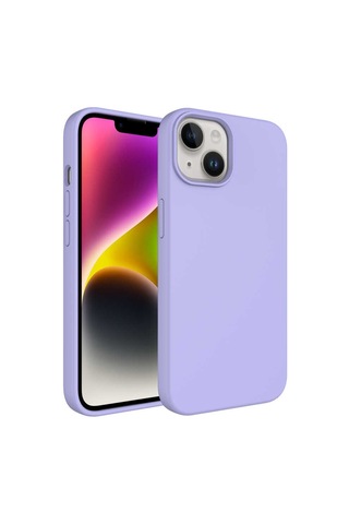 Apple Uyumlu iPhone 14 Plus Uyumlu Sıvı Teknolojili Silinebilir Sert Zore Kivi Kapak-lila -