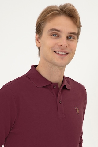U.S. Polo Assn. Erkek Regular Fit Polo Yaka Koyu Bordo Basic Sweatshirt 50313772-VR177