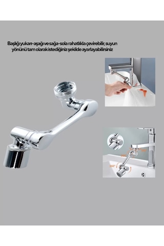 Home 1080 Dönebilen Musluk Başlığı Robotik Kol Havalandırıcı Çok Yönlü Su Yönlendirme