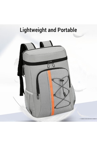 Mufunye Sıcak Soğuk İçin Çift Katlı Yalıtkan Piknik Sırt Çantası, Alüminyum Folyo, Büyük Bölmeler, Bira Açıcı, 32x46x19cm Siyah Siyah