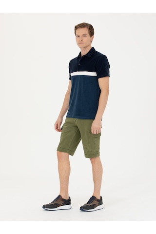 Cacharel Haki Slim Fit Jean Bermuda Şort Yesıl
