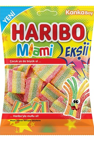 Haribo Miami Ekşi Jelibon 70 Gr 24 Adet