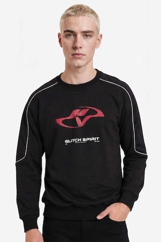Defacto Boxy Fit Bisiklet Yaka Baskılı Sweatshirt F8660ax26spbk81 Siyah-bk81
