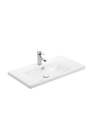 Sanovit Soft 80 CM Konsollu Oval Köşeli Lavabo Beyaz