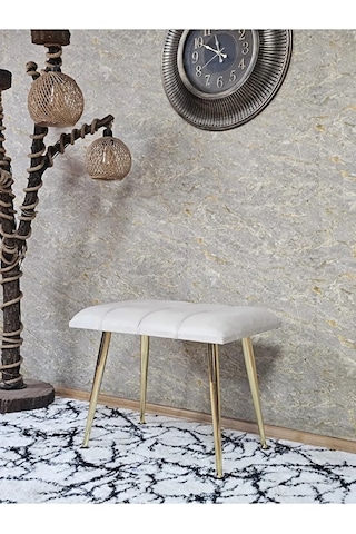 Gold Sivriltme Ayaklı 60 Cm Puf Bench - Puf - Bench - Oturak - Mu Çok Renkli