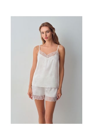 Suwen Bride Dantelli İnce Askılı Pijama Üstü Wsh11110073036 Ekru