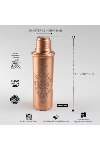 Dmt Bakır Motivasyonel Su Matarası Su Şişesi Suluk Spor Salonu Su Şişesi Bpa Içermez Suluk El İşlemeli Özel Kutulu Bakır