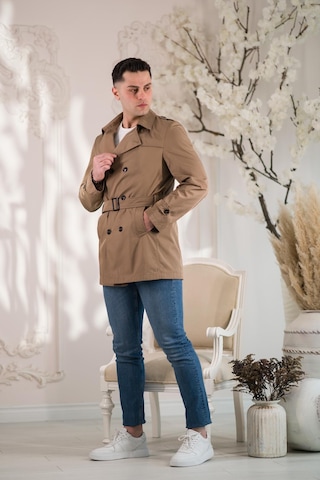 Slim Fit Astarlı Baharlık Kemerli Erkek Trençkot 001