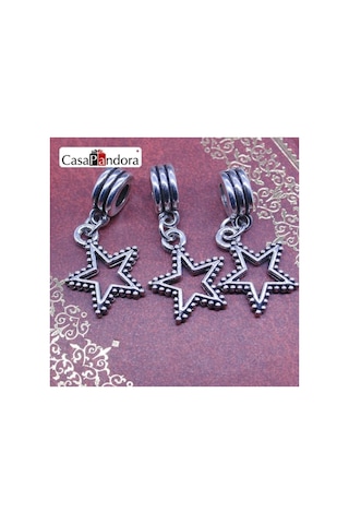 Gümüş Yıldız Charm, Charm Bileklik Kolye, Uyumlu Gümüş Gümüş
