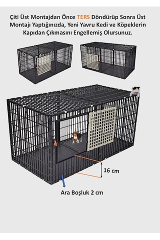 Leganest Alt Üst Kapalı Kedi Köpek Kafesi 50 x 50 x 100 CM