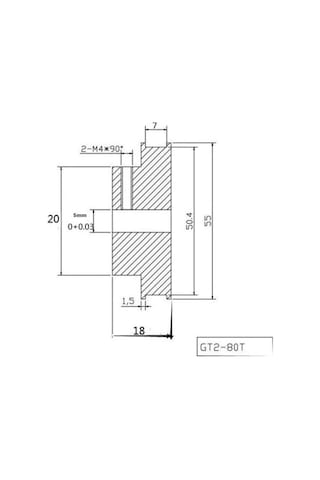 Gt2 6Mm 80 Diş Kasnak Iç Çap 5 Mm