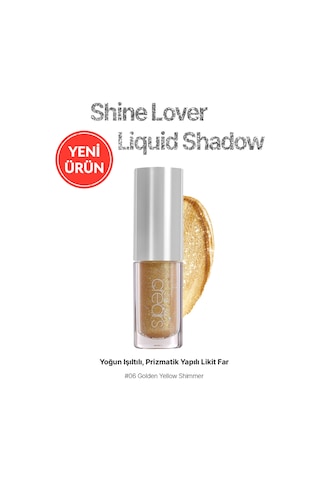 Yoğun Işıltılı Prizmatik Yapılı Likit Far Cre'ars Shine Lover Liquid Shadow 06 Golden Yellow Shimmer 77629154