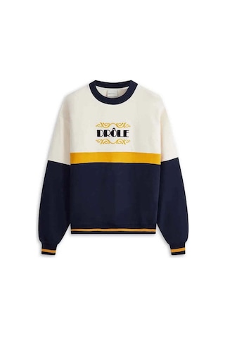 American Rag Cie Rahat Fit Le Sweatshirt Drôle Express - Pamuk, 330 Gsm, Şık Kesim Tasarım Lacivert