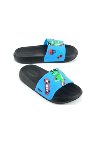 Gezer Erkek Çocuk Yazlık Pu Ev Banyo Bahçe Plaj Havuz Günlük Terlik Mavi