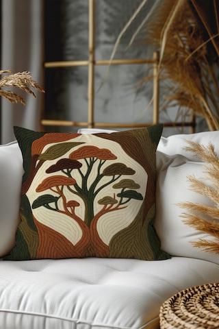 2 Li Nakış Desenli, Çift Taraflı Baskı, Kırlent Kılıfı Seti 15