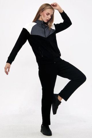 Trendhill Kadın Siyah Modal Scuba Eşofman Takım Edy5543s Siyah