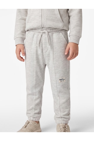 Koton Cepli Beli Bağlamalı Oversize Eşofman Altı Gri Melanj 7wmb40038tk