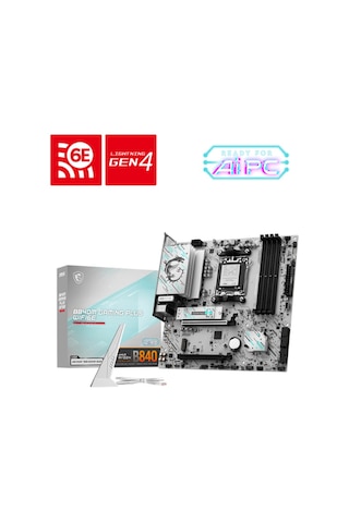 Msı B840m Gamıng Plus Wıfı6-e Ddr5 Amd B840 Am5 Soket Ddr5 Aaaa11msı0031