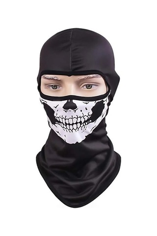 Ankashop Rüzgar Geçirmez Kurukafa Maske Balaklava Beyaz - Siyah
