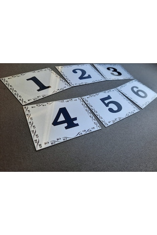 Kapı Numarası 6x8 Cm Metalik Gümüş Gri No:1 Den 6 Ya