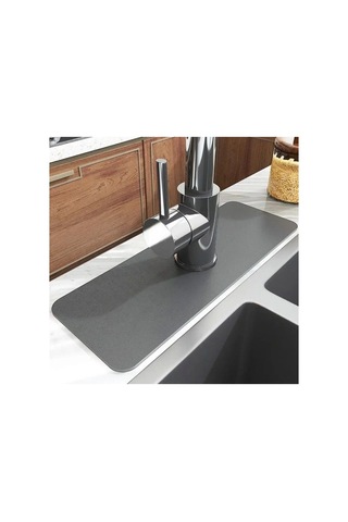 Su Emici Sihirli Lavabo Kenar Matı 38x13cm Siyah