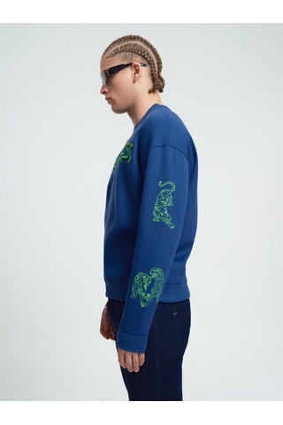 Oversize Erkek Sweatshirt Mavi