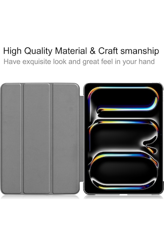 iPad Uyumlu Pro 11 2024 İçin Kılıf Pc+pu Üç Katlı Standlı Otomatik Uyandırma Uyku Tablet Kılıfı