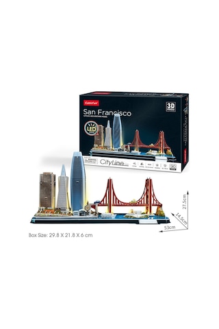 3d Puzzle San Francisco 3d Puzzle 90 Parça Led işıklı