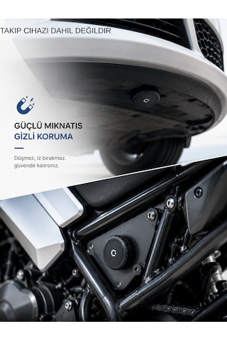 Gözcü Mobil Airtag Manyetik Koruma Kılıfı Su Geçirmez Mıknatıslı Darbeye Dayanıklı Airtag Kılıfı Uyumlu Motosiklet Araç Eşya Yapıştırılabilir Tutucu Aksesuar Siyah