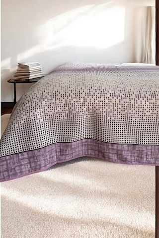 Alla Turca Çift Kişilik Modern Mozaik Desenli Pike Lila 200x240 Cm %100 Pamuk Lila