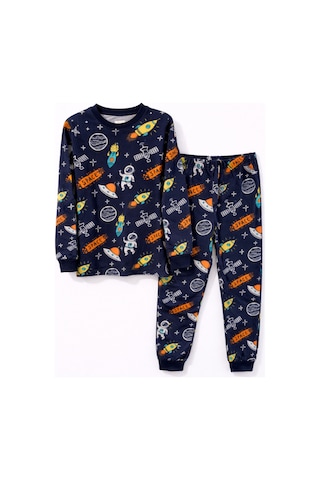 Mini Stella Kids Astronot Desenli Erkek Çocuk Pijama Takımı Lacivert