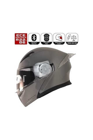 Fr-965 Nardo Motosiklet Kaskı Çene Açılır Güneş Vizörlü Motorcu Kask Siyah