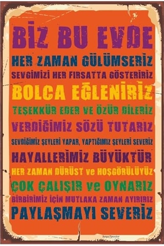 Mutlu Aile Tablosu Retro Vintage Ahşap Poster Mutlu Aile Tablosu Retro Vintage Ahşap Poster