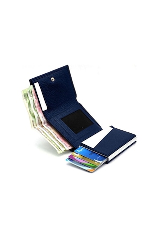 Aquablue Rfid Korumalı Otomatik Mekanizmalı Para Bölmeli Erkek Cüzdan & Kartlık