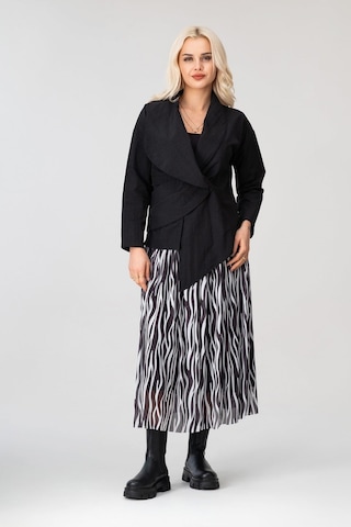 Bold & Young Kadın Siyah Beyaz Zebra Baskılı Astarlı Beli Lastikli Tül Etek
