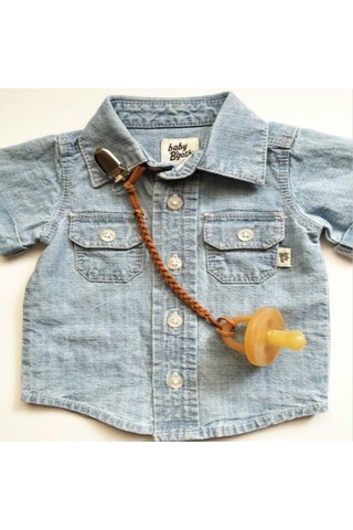 Sones 3 Adet Bebek Emzik Zinciri Deri Dokuma Anti-kopma Zinciri Sarı