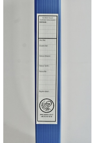 Eczane Sgk Reçete Kutusu Standart Boy Mavi 29x4,5x40 Cm 1 Adet