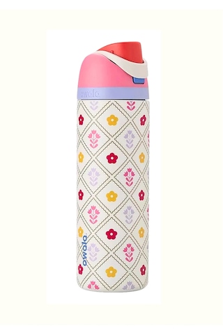 Owala 32 Oz 946 Ml Freesip Desenli Çift Katmanlı Paslanmaz Çelik Termos Kilitli Kapak Bej - Sarı