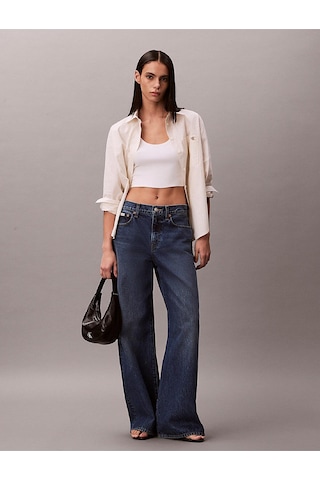 Calvin Klein Kadın Wide Leg Indigo Jean-13492 Indigo