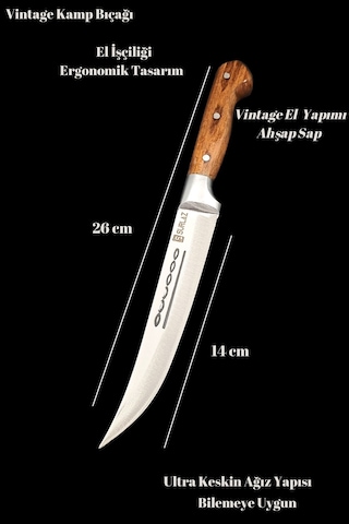 Sürlaz Outdoor Kamp Bıçak Şef Bıçağı 23 Cm Kahverengi