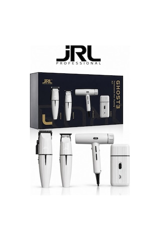 Jrl Professional Ghost Kit 3 Saç Kesim, Çizim, Sakal Ve Fön Makinesi 4'lü Set Beyaz
