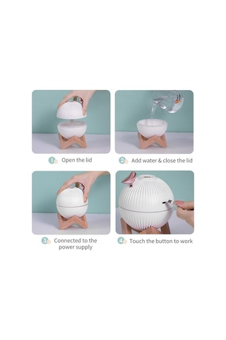 Novahub 3 Işık Modlu Beyaz Tukan Şekilli Usb Nemlendirici - Sessiz Oda Havası Temizleyici