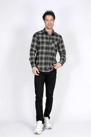 Lee Cooper Jade Erkek Dokuma Uzun Kol Gömlek Haki-siyah-20401-haki-siyah Ekose Haki - Siyah