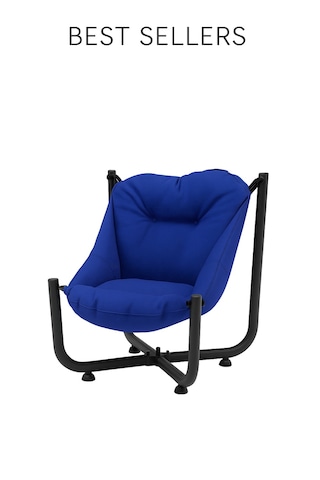 Armegeda Ekru Renk Metal Minderli Sandalye Katlanabilir Dayanıklı Rahat Bahçe Balkon Kamp Kafe Lacivert