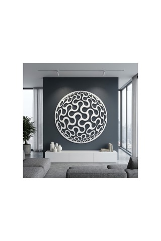 Abstract Daire Metal Duvar Tablosu - Metal Duvar Sanatı - Mor - 30 X 30 Cm