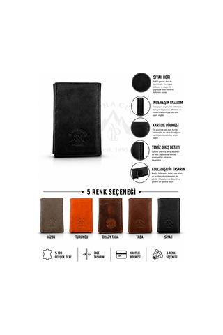 Alphaclub Bag Kadın Hakiki Deri Siyah Cüzdan Ve Kartlık Mat Siyah